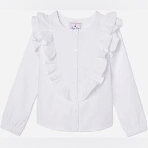 Classic Prep White Ruffle Blouse